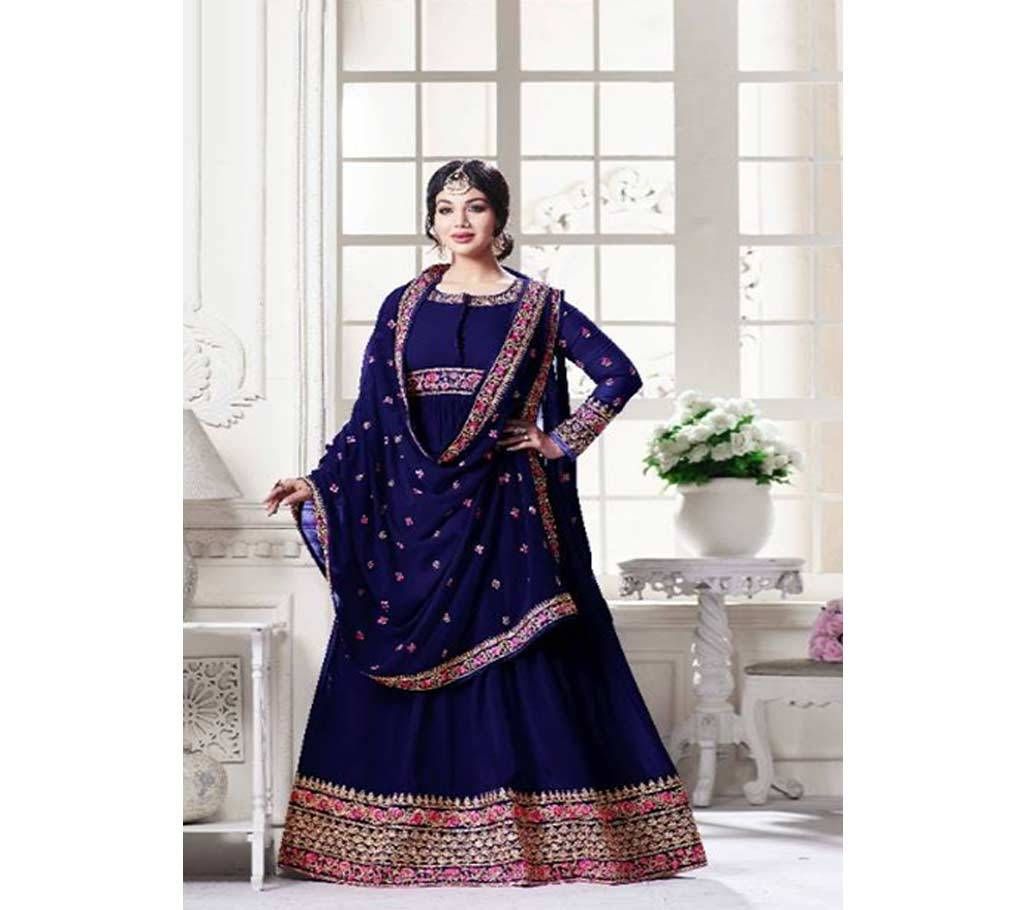 navy blue unstitched lavina georgette with embroidery work salwar suit copy 