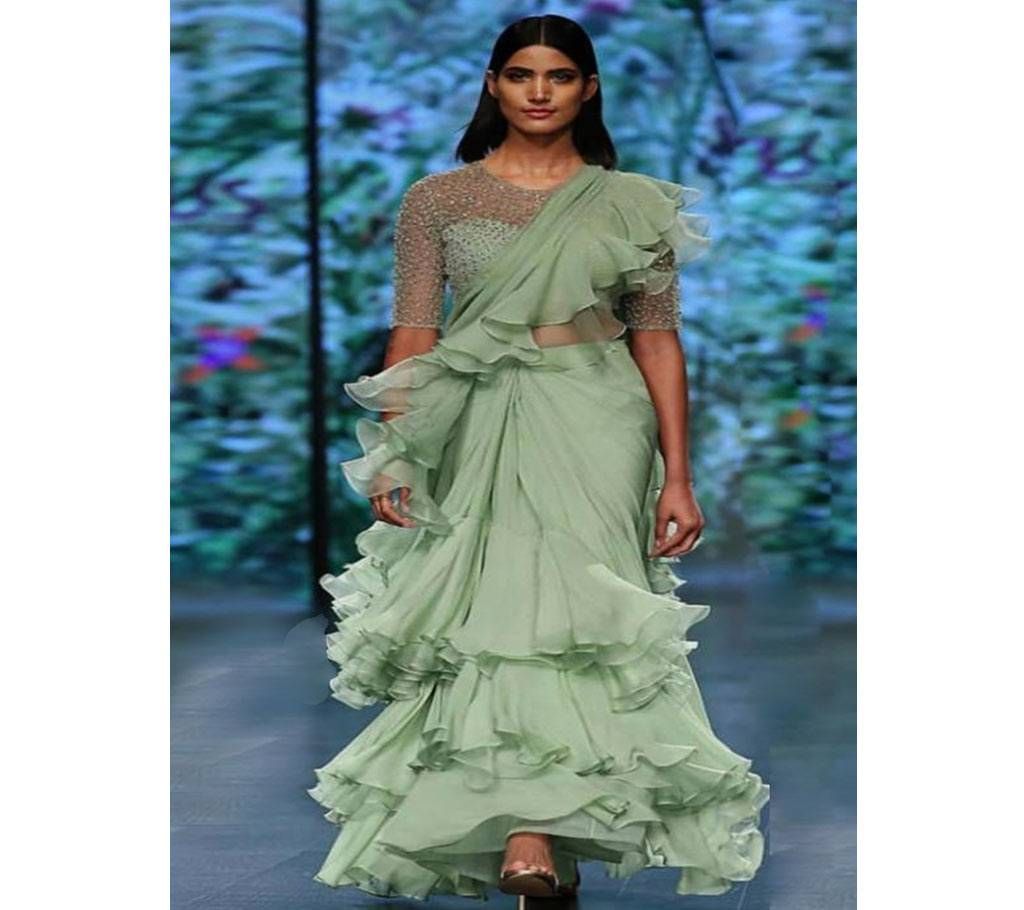 georjet ruffle saree