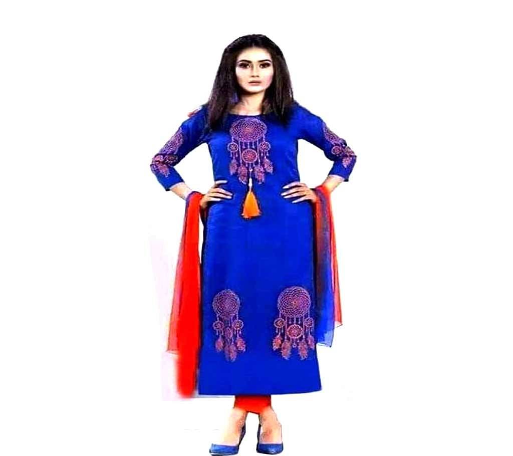 Unstitched block printed Rajdhani voyel cotton Salwar Kameez St block-487