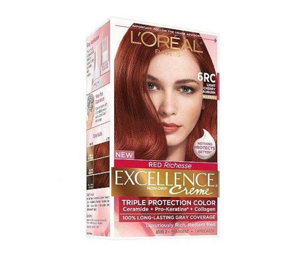 Loreal Paris 6RC Light Cherry AUBURN Hair Colour - France