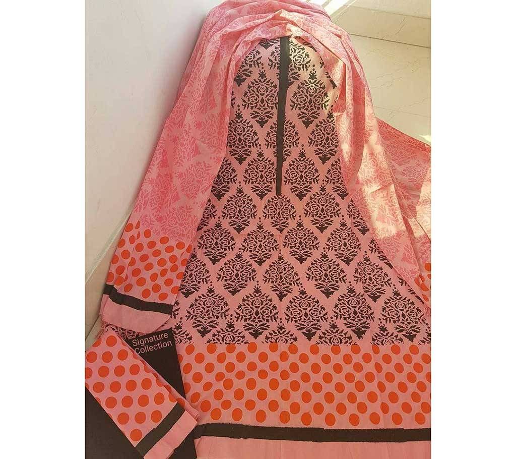 un stitched Block printed cotton dress 