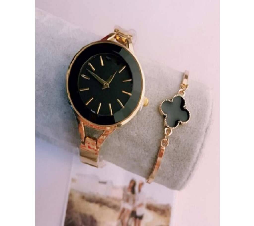 Armani Black Watch with Bracelet (Master Copy)