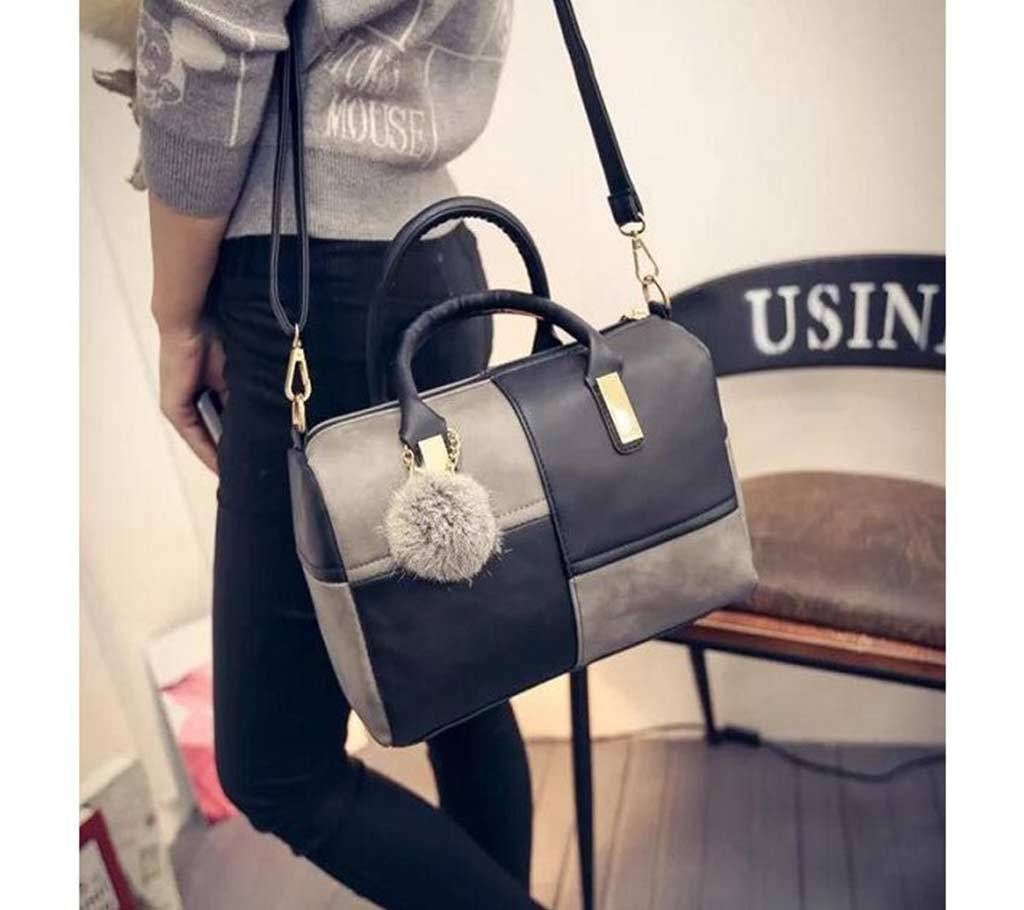 Women tote nice design handbag sidebag 1832 Black & Grey