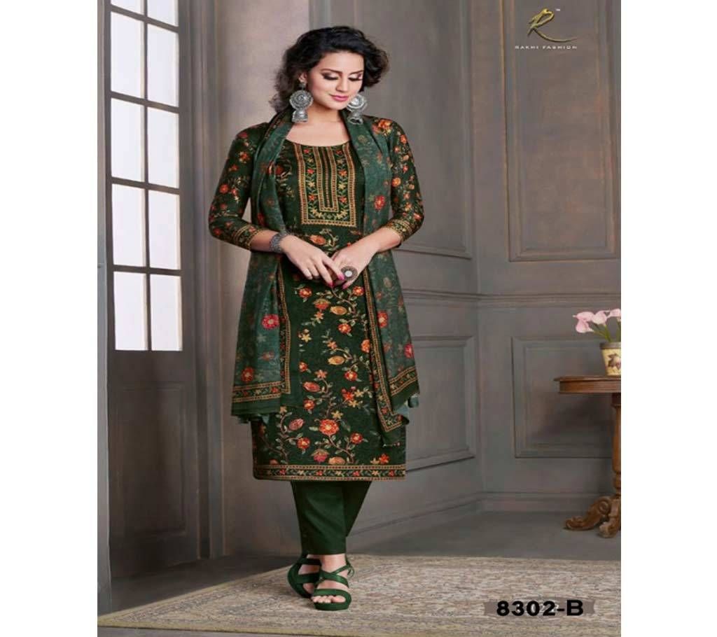 Rakhi Ethnic Aandaaz  8302-B Unstitched Silk Three-piece