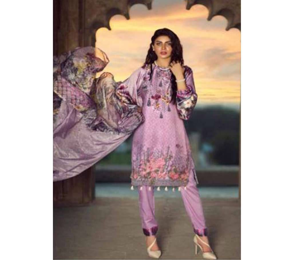 MARINE SILK LUXUARY COLLECTION UNSTITCHED EMBROIDERED THREE PIECE