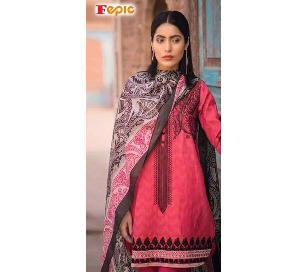 Unstitched Embroidery Pakistani Three Piece