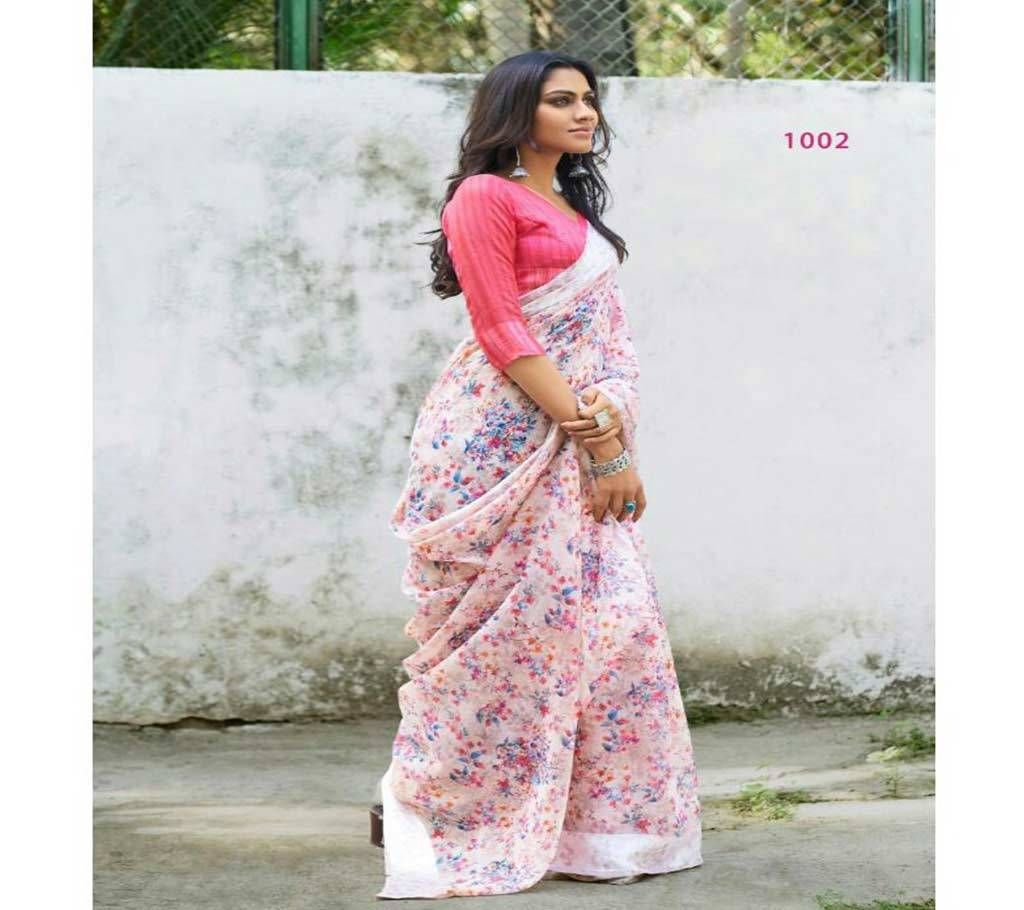 Beautiful Linen Silk Saree 1002
