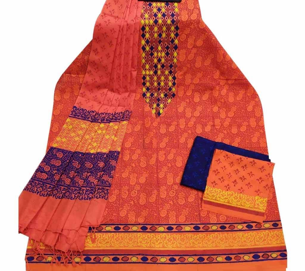 Unstitched Block Printed Cotton Salwar kameez st-17