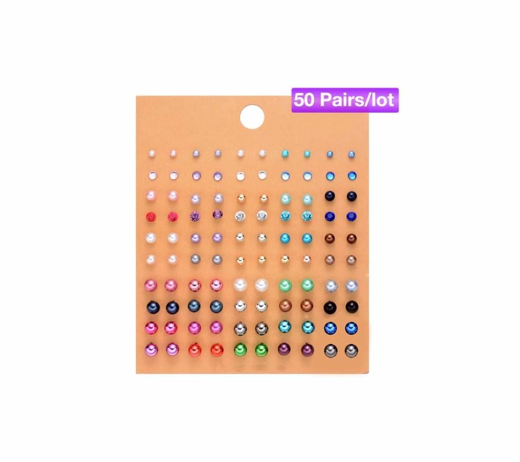 50 Pairs/lot Simulated Pearl Stud Earring