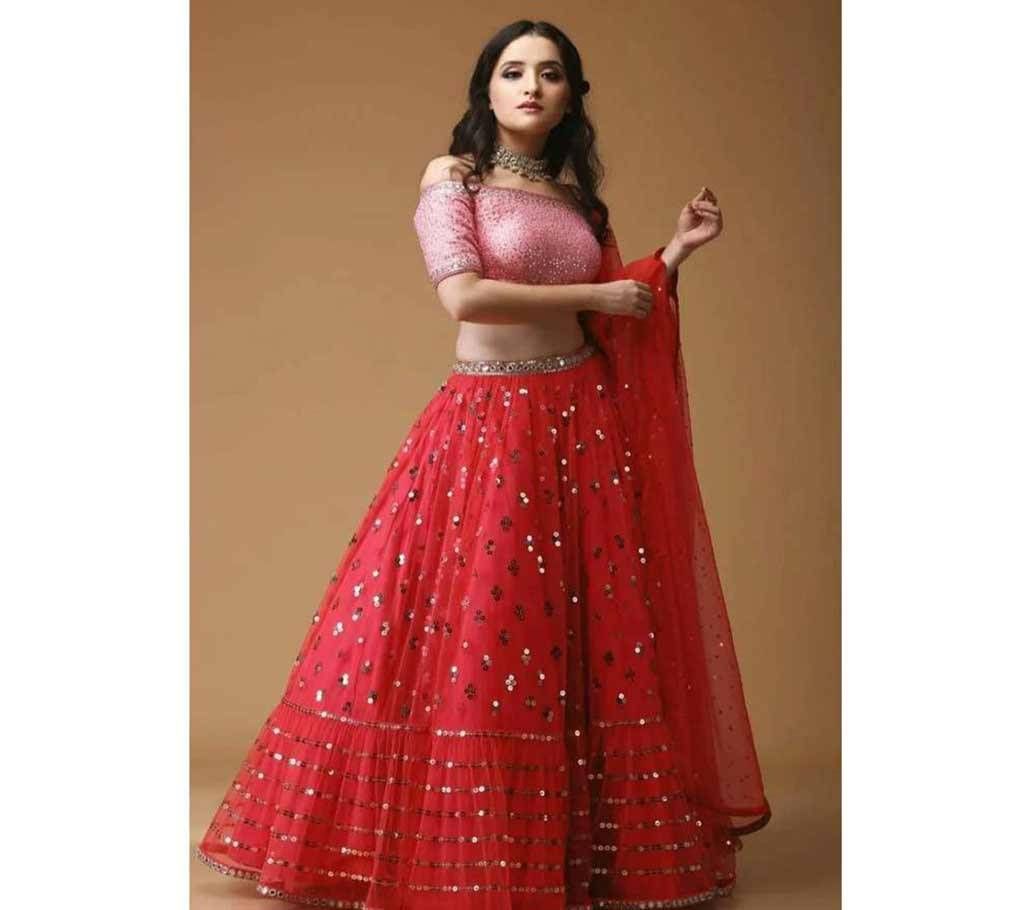 Semi Stitched weightless Georgette Embroidery Lehanga For women