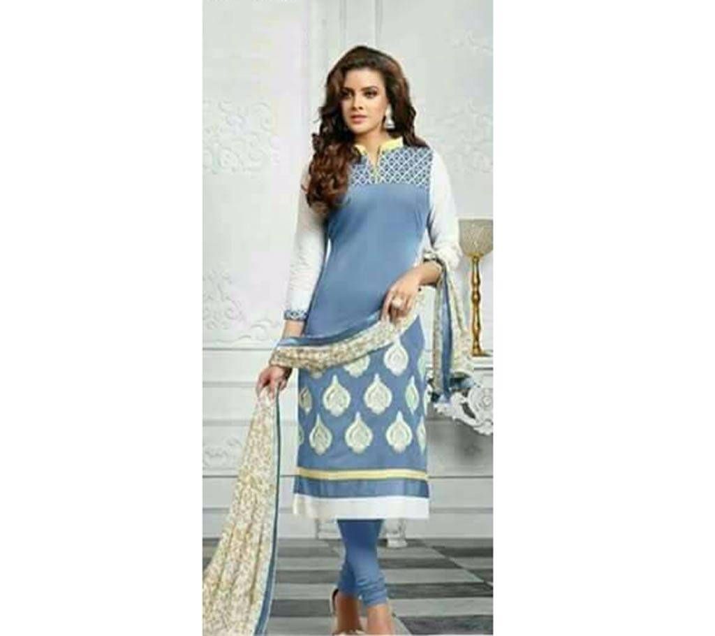 Un stitched printed chanderi cotton three piece-copy 
