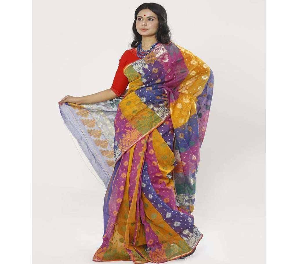 Multi Color Tant Cotton Jamdani Saree (RC_03)
