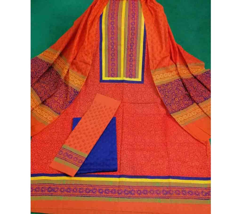 Unstitched Cotton Screen Print 3Pcs  26 ORP