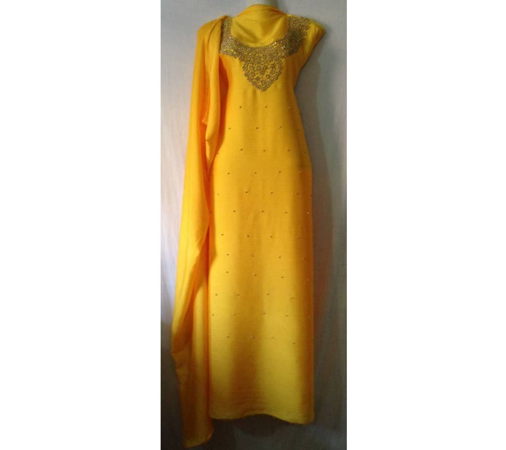 Unstitched Stone Works Sheemar Thee Piece Dress