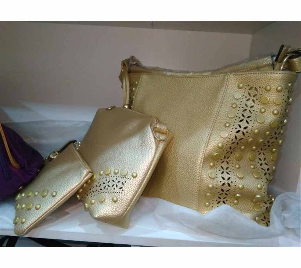 Ladies Button Bag Golden