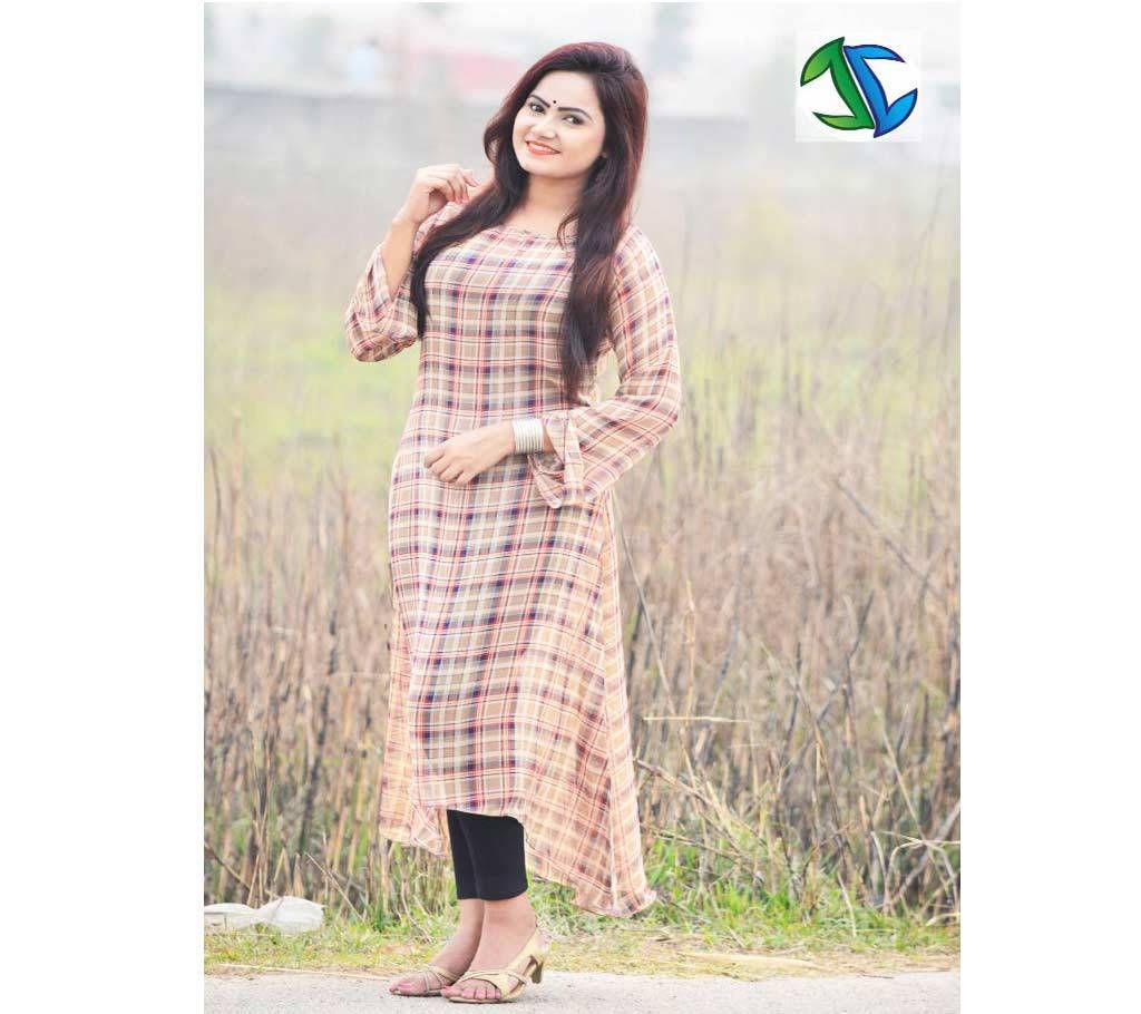 semi stitched cotton long kurti