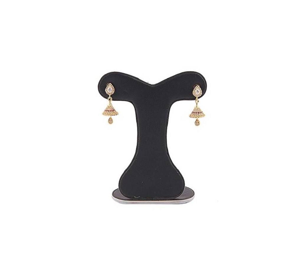 Indian Golden Diamond Cut Ear Ring For Women