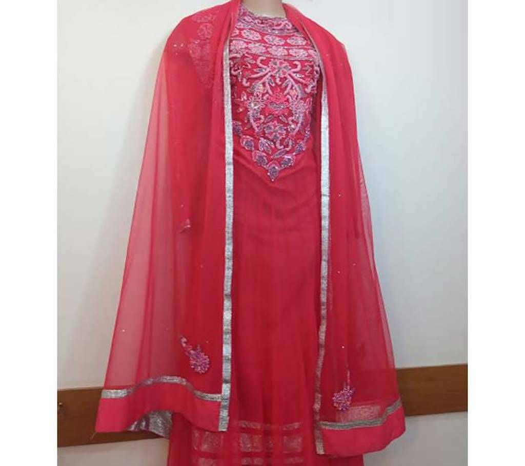 Stitched  Georgette  stone Long Dress