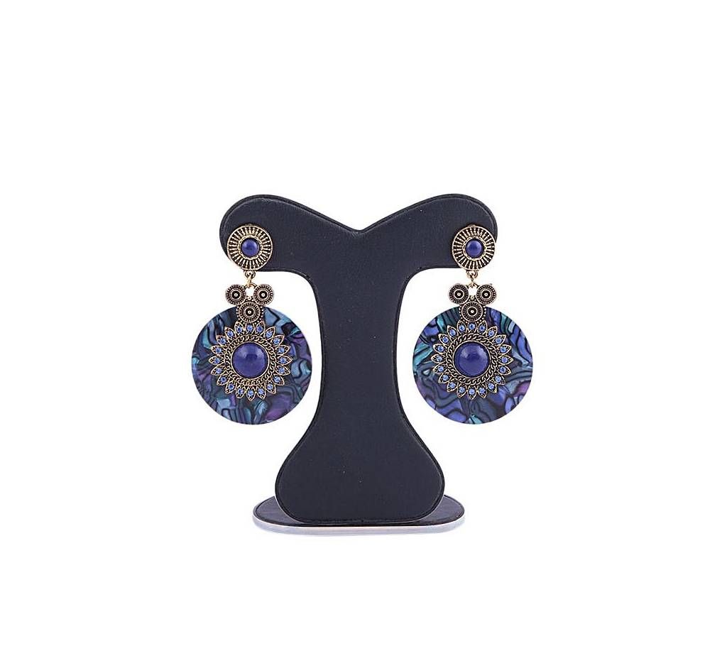 Blue and Sienna Alloy Crystal Stone Ear Ring For Women