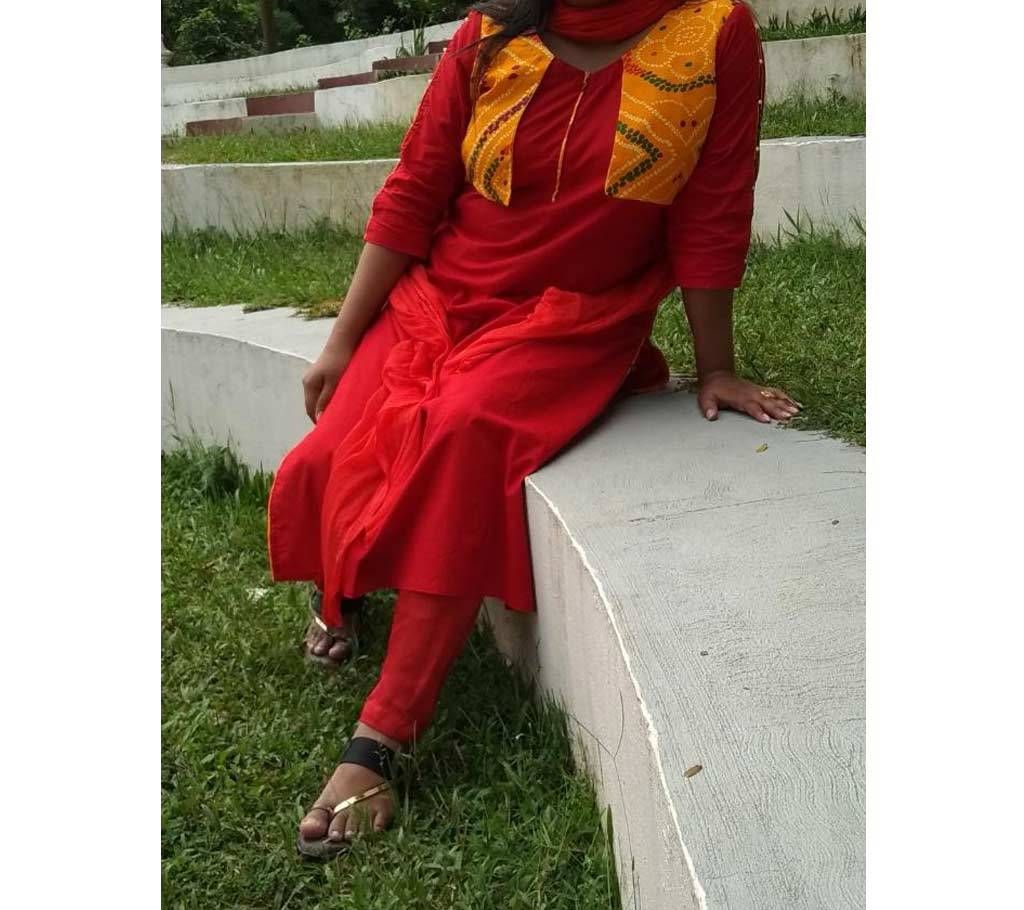 Unstitched Butter Silk Three Piece for Women 