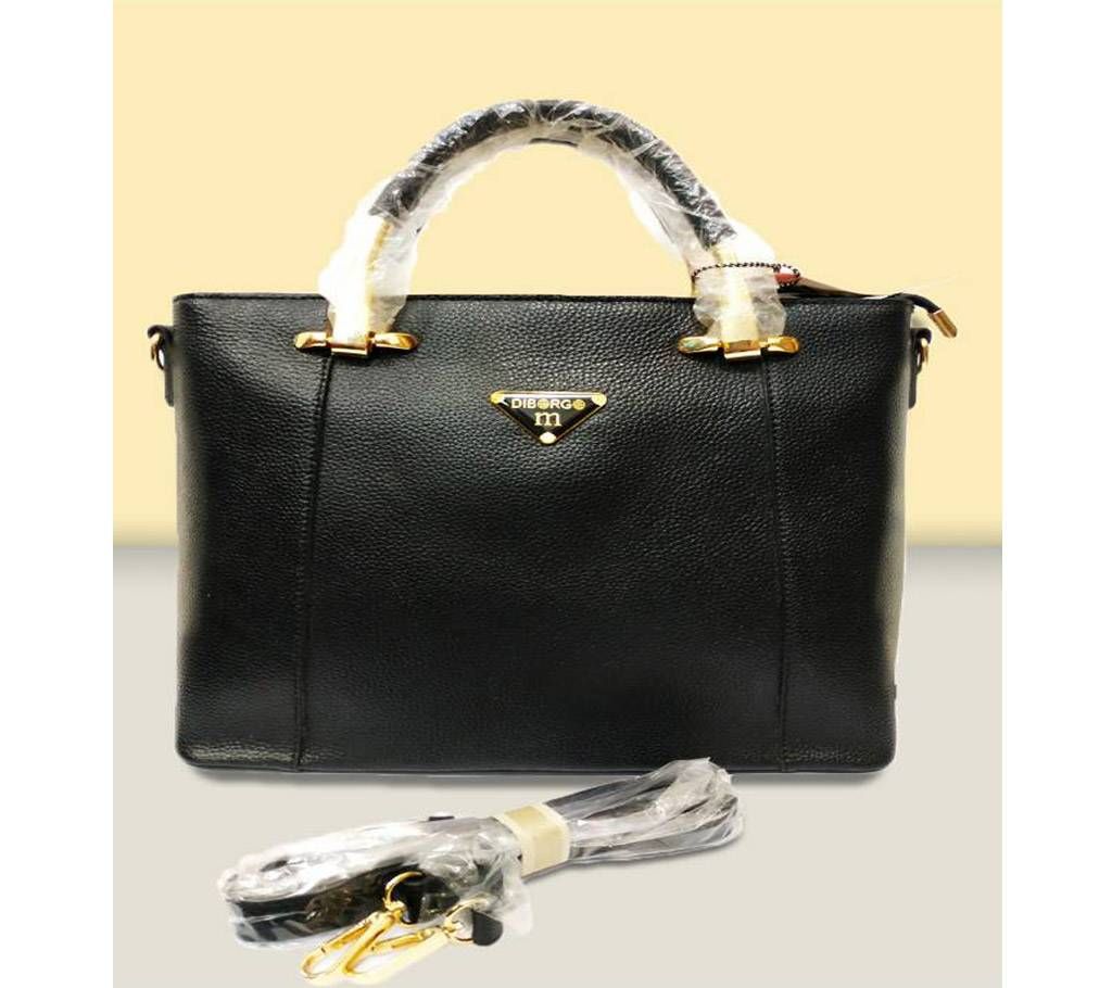 Black PU Leather Shoulder Bag for Women