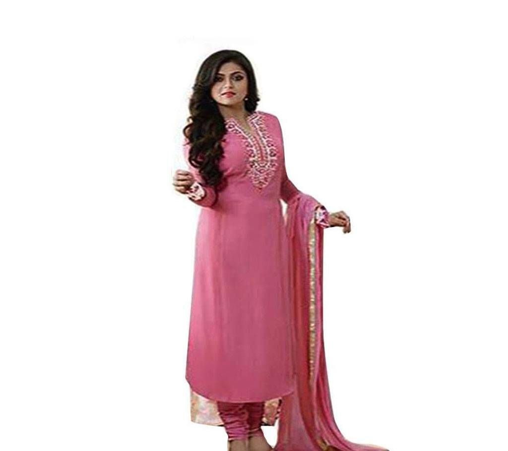 un-stitched pink georgette salwar kameez copy 