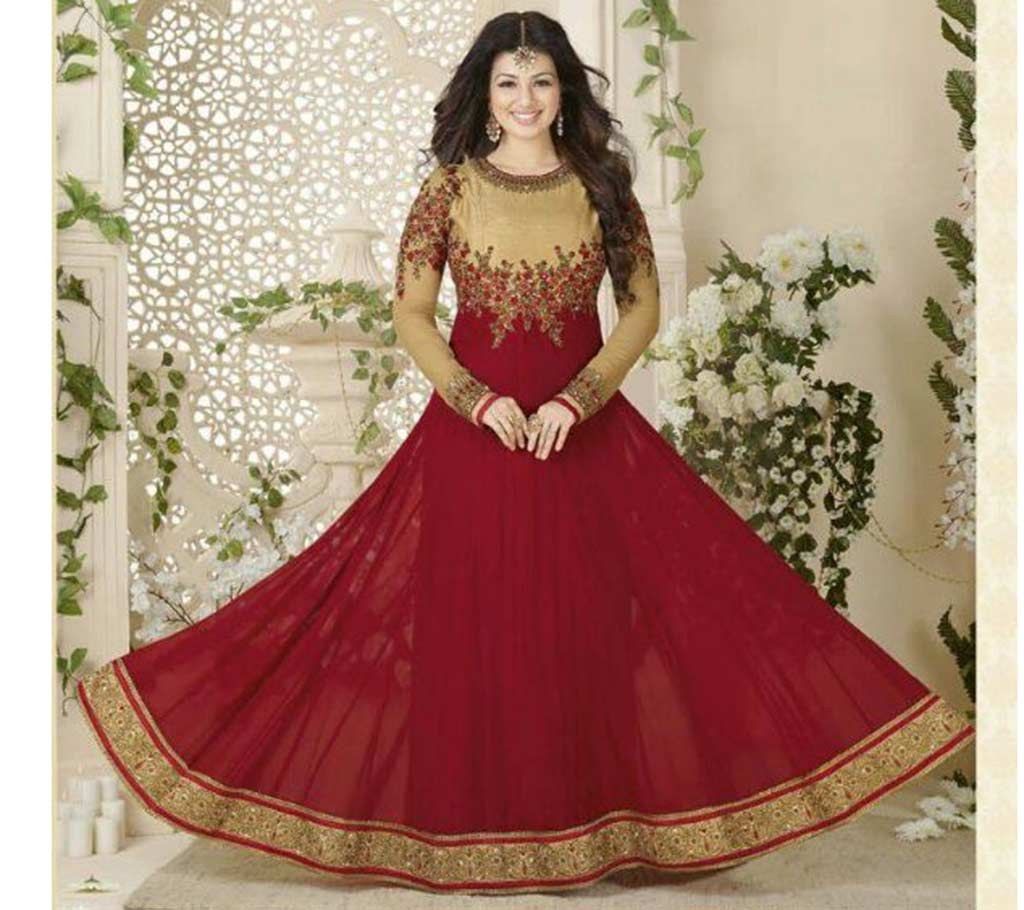 Semictitched replica georgette long party suit