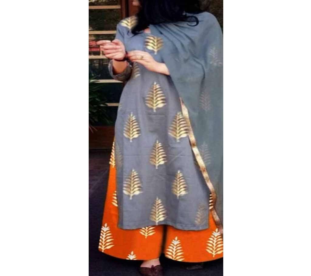 Unstitched block printed Rajdhani voyel cotton Salwar Kameez St block-489 Copy