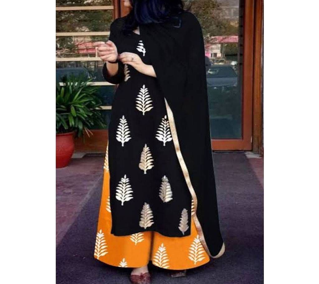 Un-stitched rajdhani voyel cotton block print salwar kameez st block-256 Copy