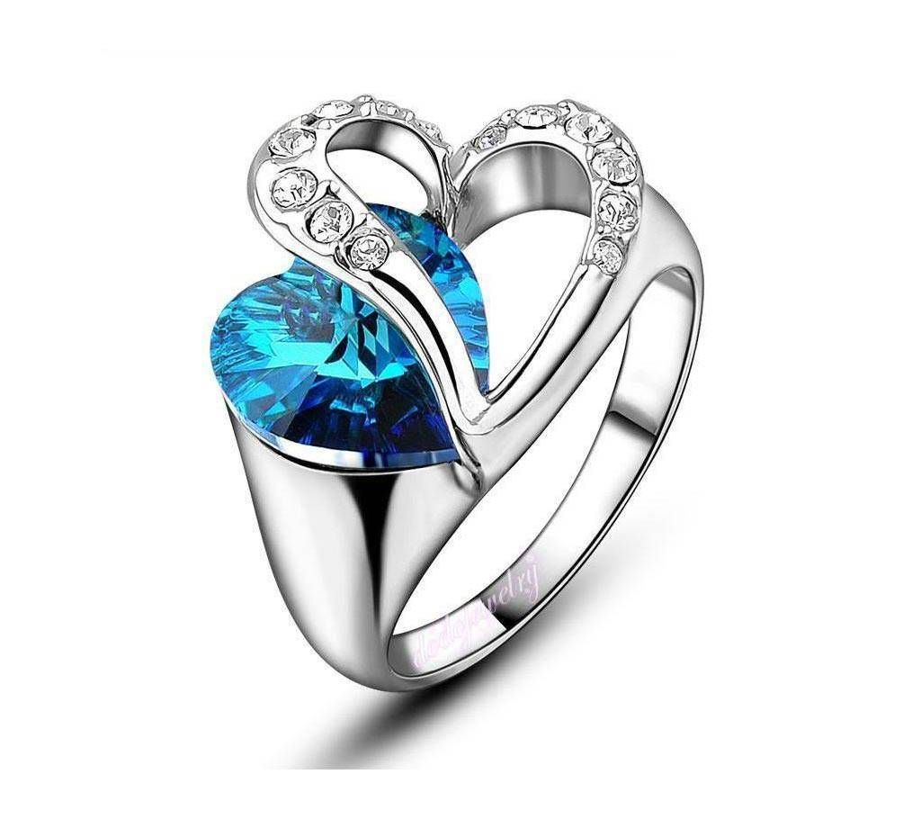Silver Blue Stone Finger Ring for Woman