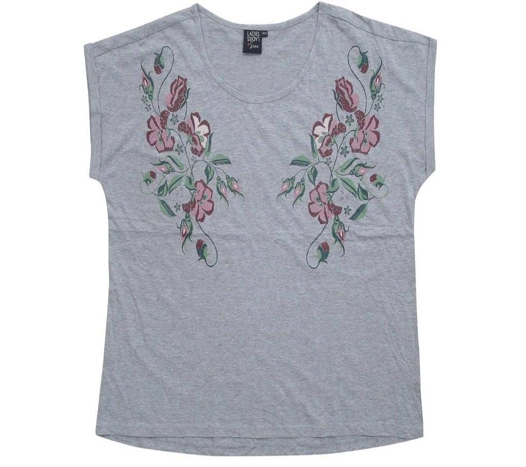 Half Sleeve Ladies T-shirt Ash Color