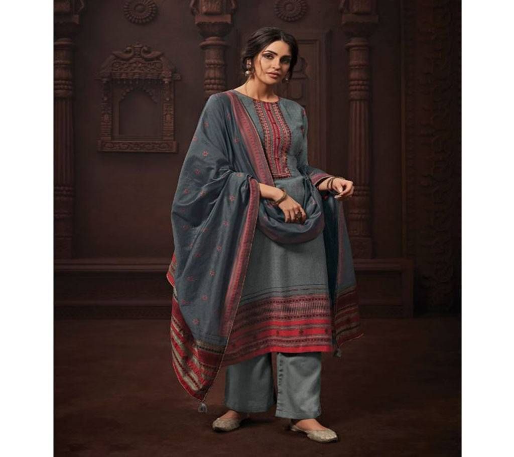 Varsha Handloom Tales Unstitched Embroidery Three Piece