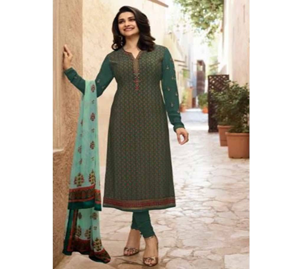 Royal Crepe - 9692 - Dark Teal Green with Hole Body Flower Design 3pcs  