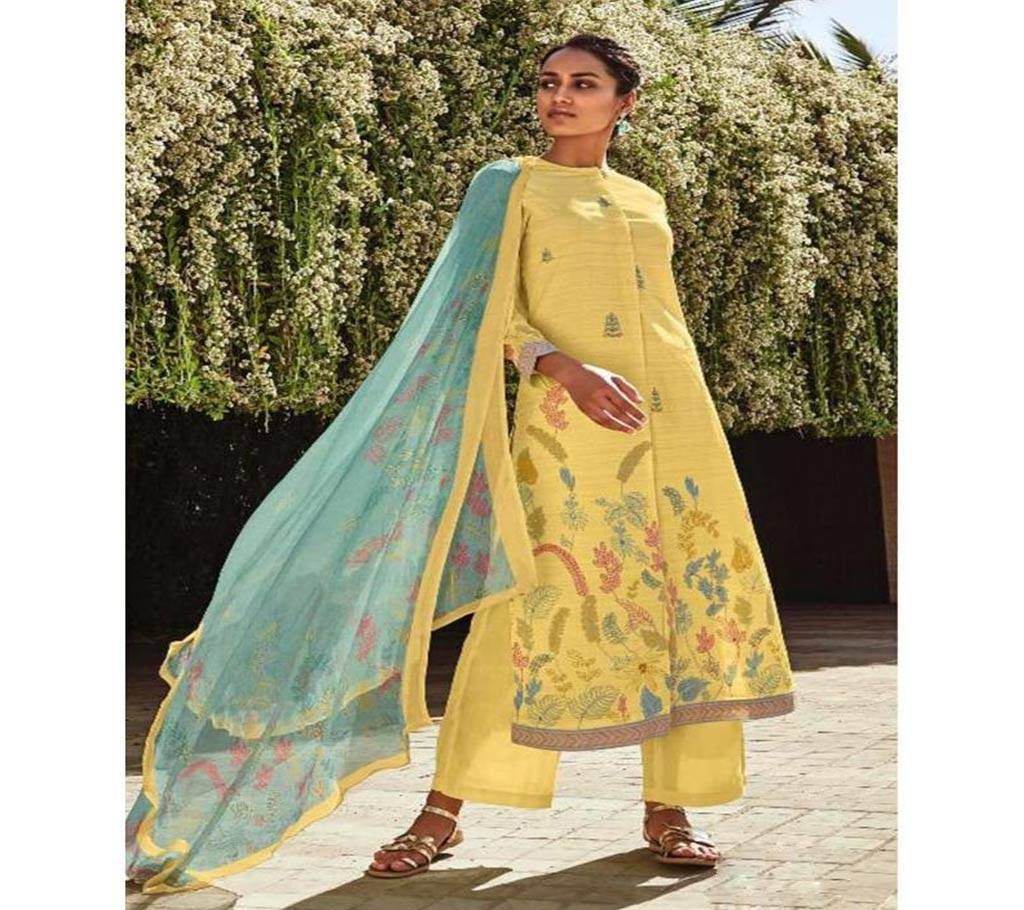 Sahiba Sarg Leaf Line Embroidery Three Piece -737