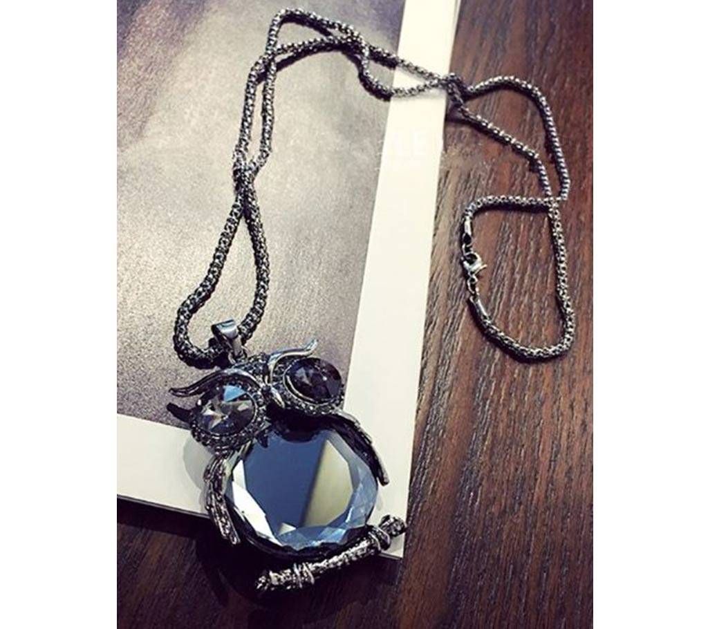 New Womens Trendy Charms Crystal Owl Long Chain Animal Necklaces&Pendants