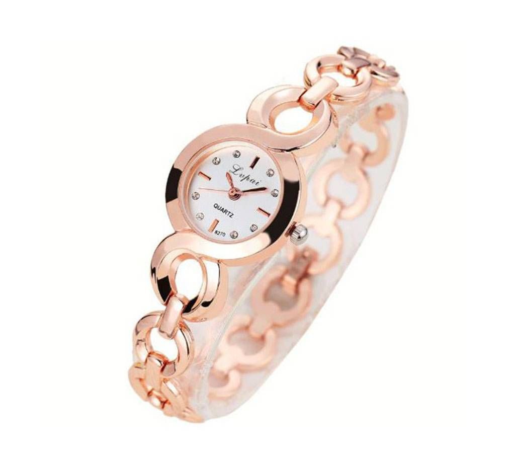 Metal Analog Watch For Women - Golden