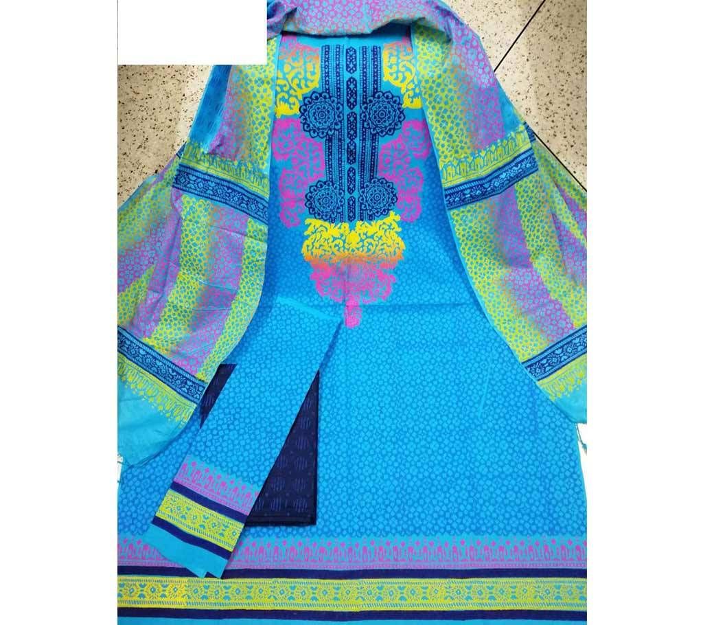 Cotton Block 3piece with Shuti Orna- 420