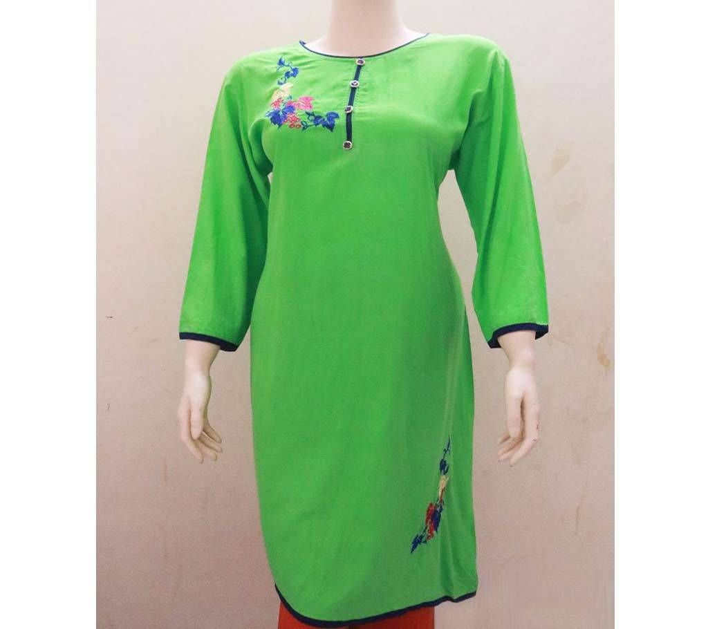 Embroidery Printed Single kurti For Women