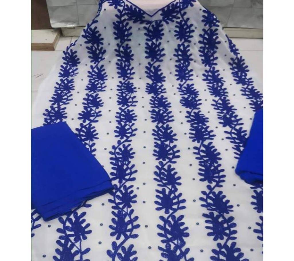 Unstitched Wool Cotton Work Georgette Three Piece 