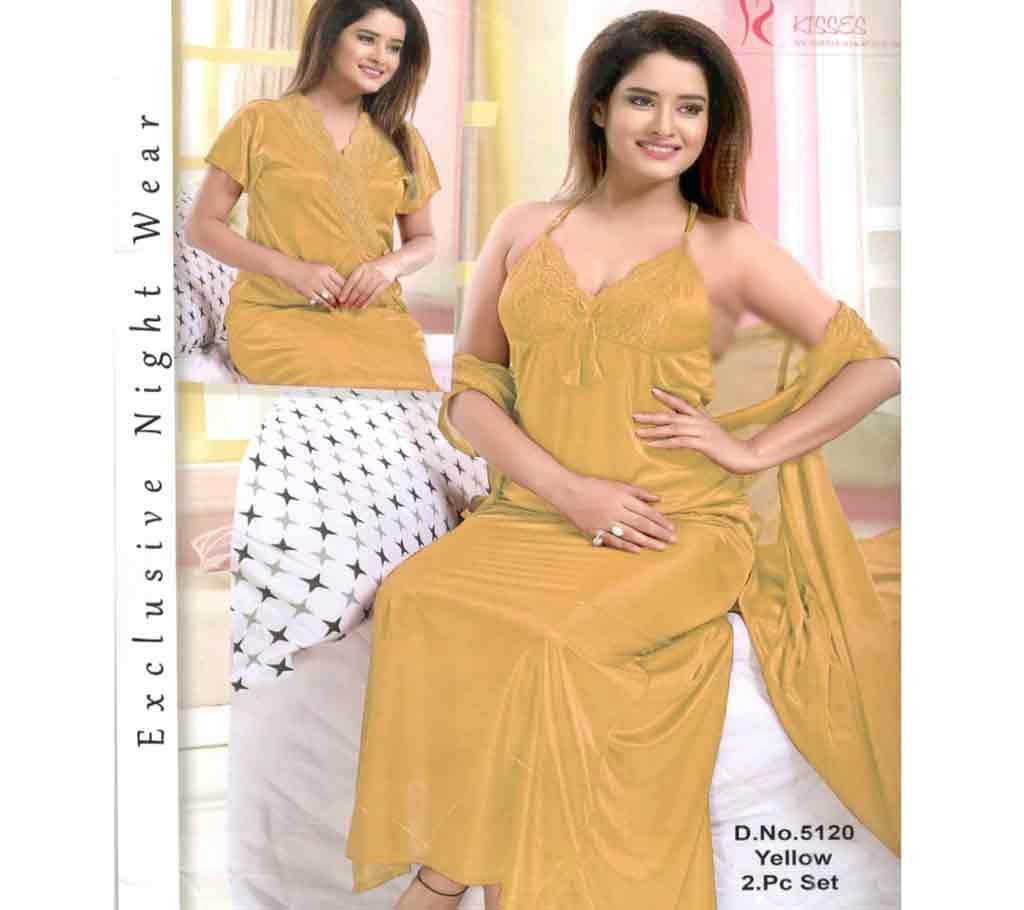 Two Part night dress for womenYellow