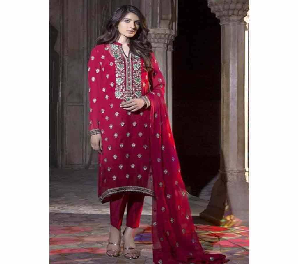  Unstitched Cotton With Self Embroidery Salwar Kameez For women