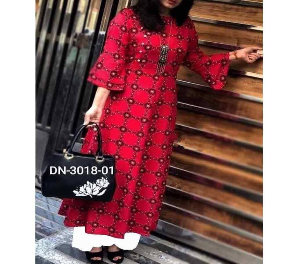 Unstitched Skin Printed Cotton Salwar Kameez for women-2pcs 