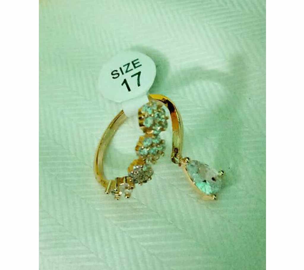Gold Plated Finger Ring with Stone