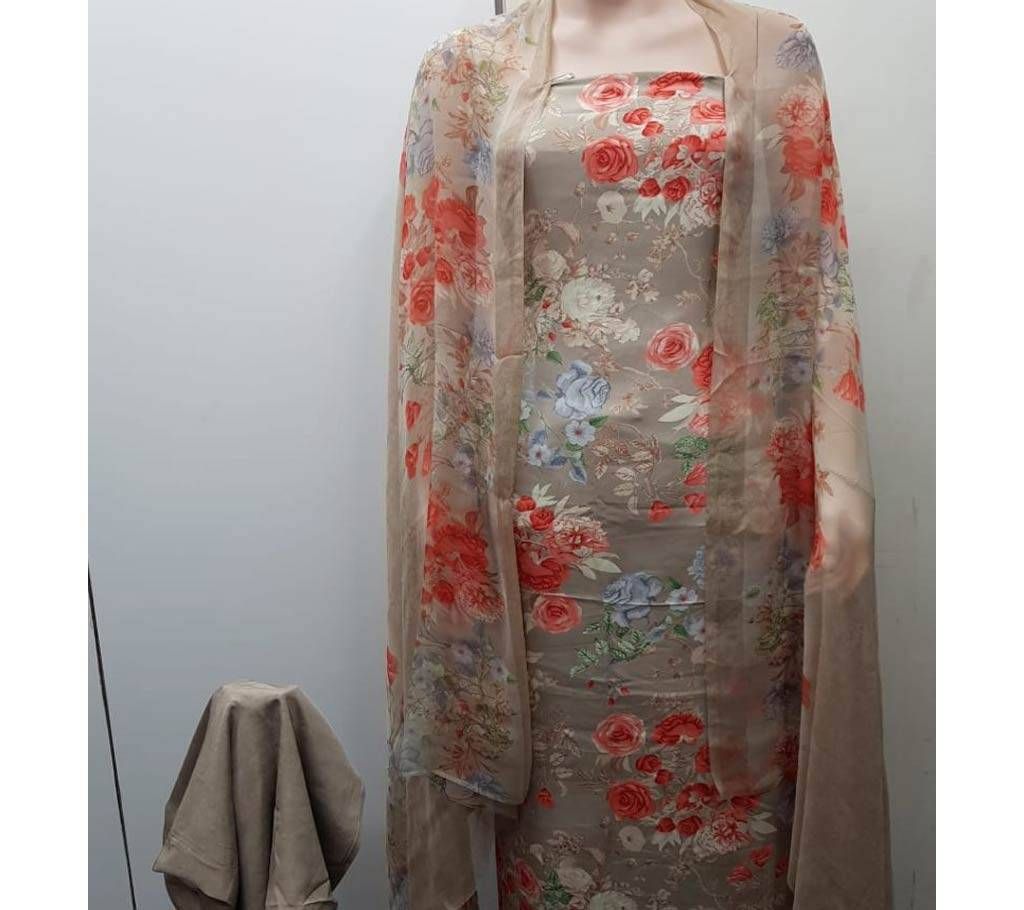 Unstitch Rishika Silk shalwar Kameez For Women / Three piece