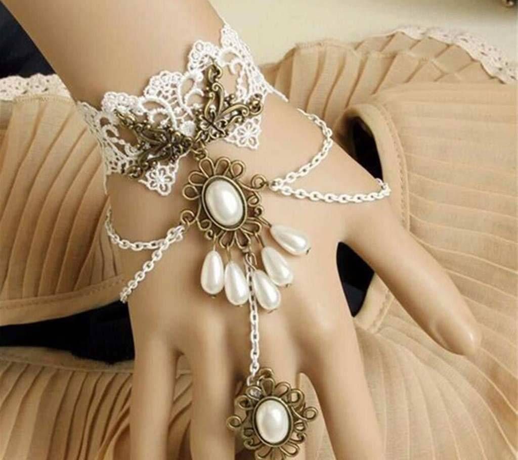 Artificial Pearl Setting Ring With Bracelet