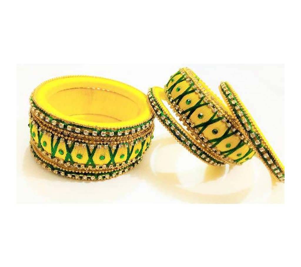 Yellow jamdani bangles 