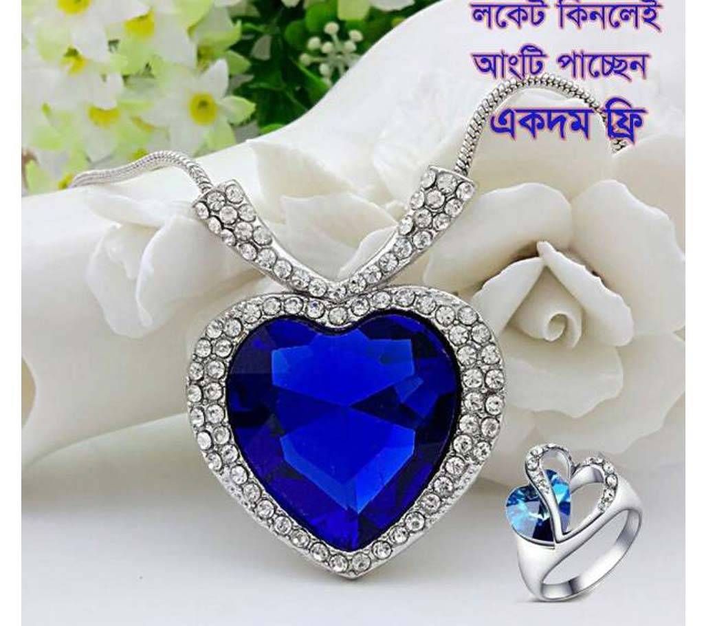 Titanic Heart Shaped Pendant with Free Finger Ring