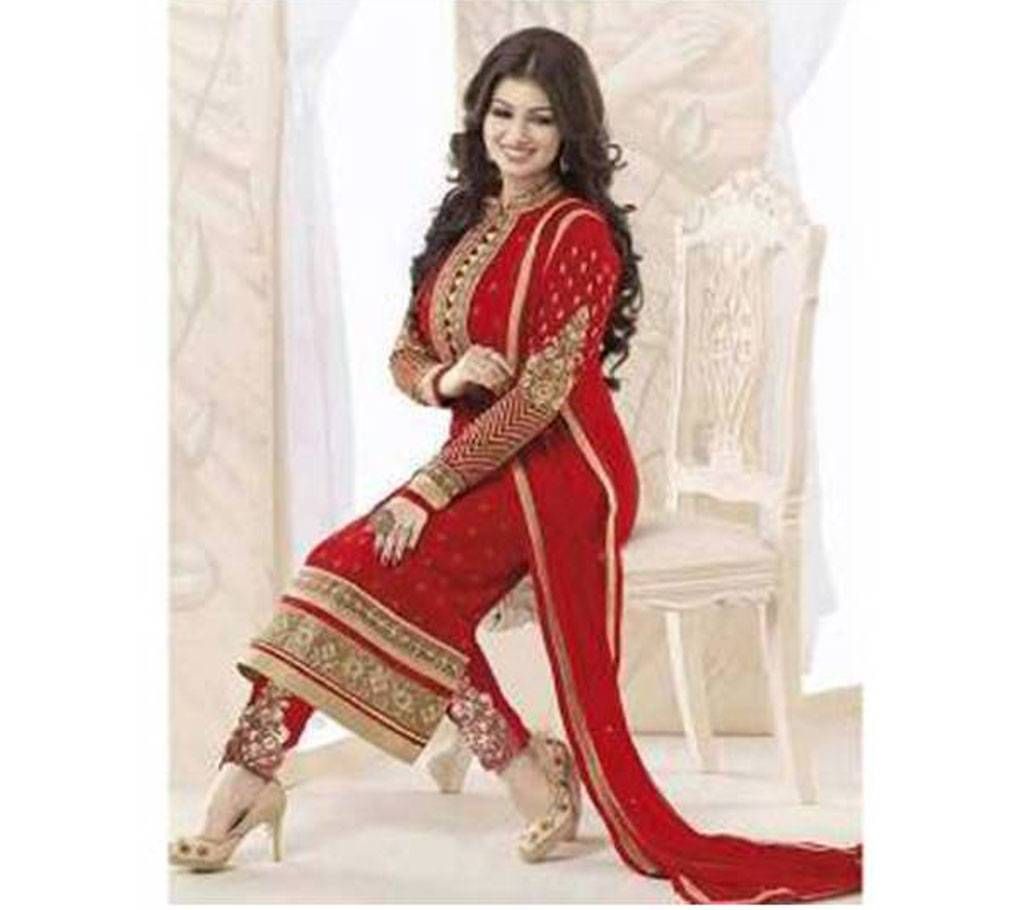 Unstitched Georgette Embroidery Long Three-pcs (Copy)