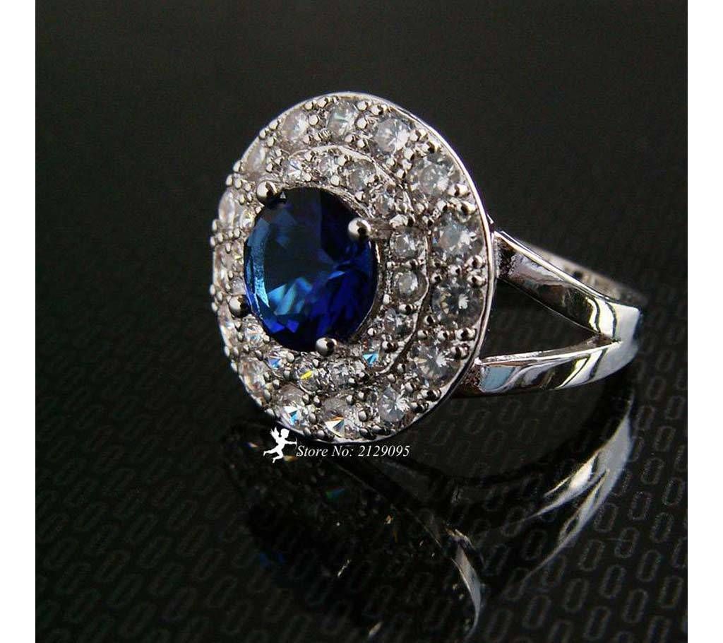 blue zircon finger ring for ladies 