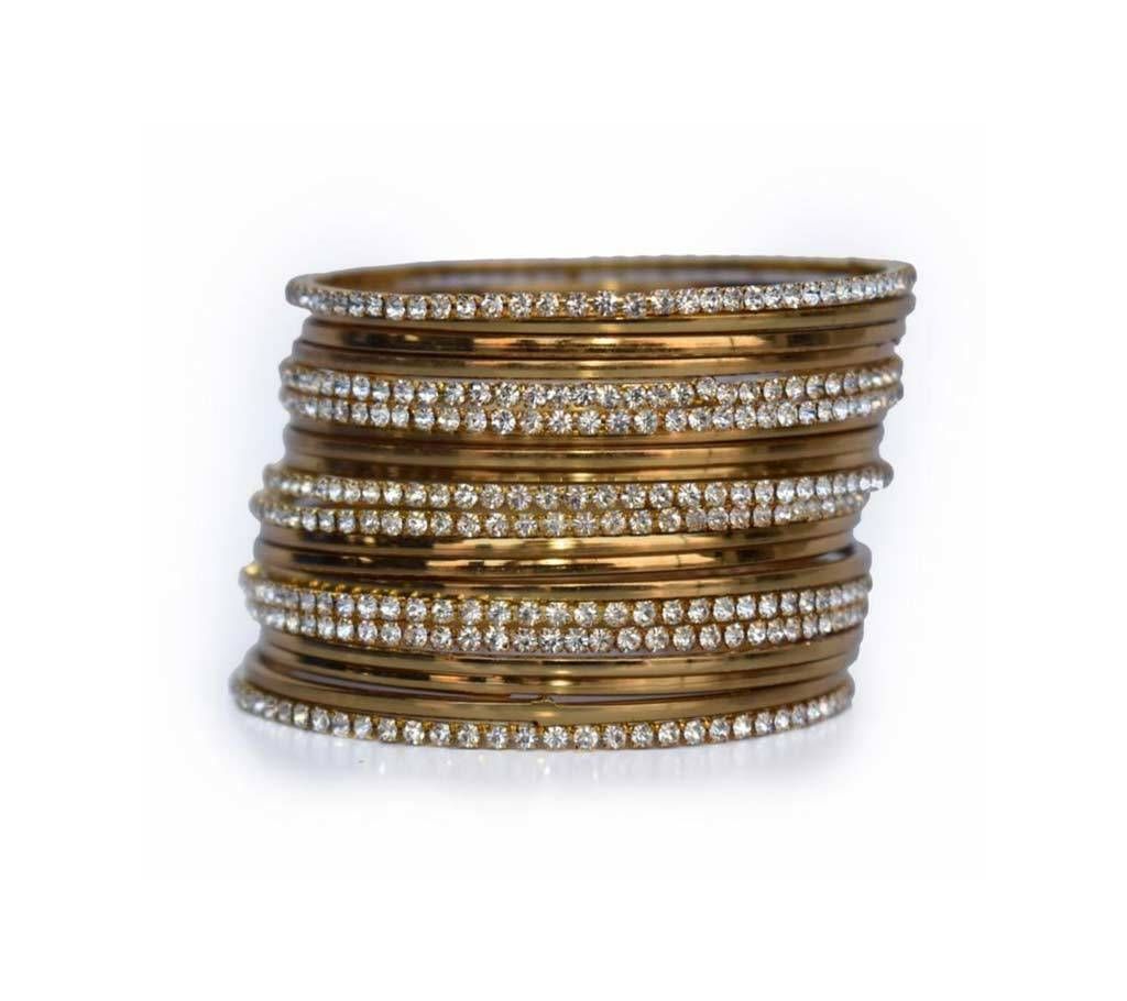 Diamond Cut and Bronze 20pcs Bangles 
